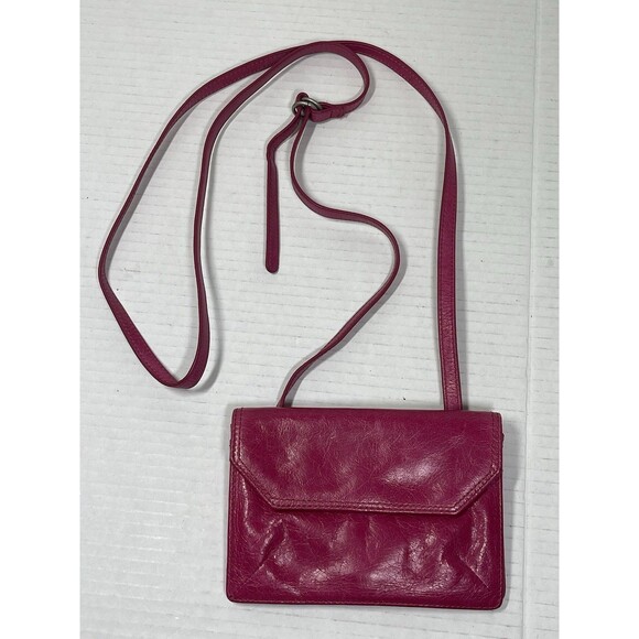 Hobo International Original Crossbody Wallet Compact Purse Dark Pink Fuchsia - Picture 1 of 7